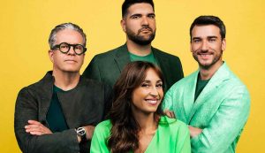 Benedetta Parodi, insieme ai giudici di Bake Off Italia: Ernst Knam, Damiano Carrara e Tommaso Foglia